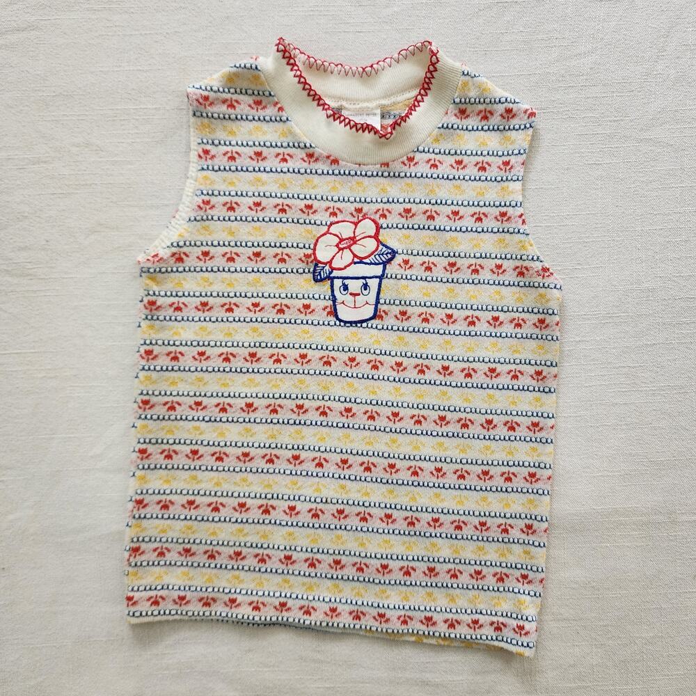 Vintage Floral Sleeveless Top 3t